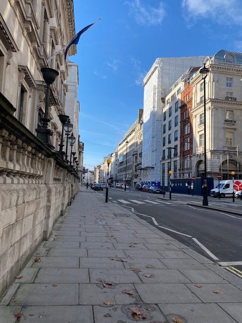 Photo of deserted streets, Pall Mall and Piccadilly Circus