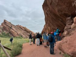 people looking at rocks